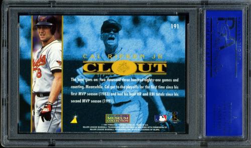 1997 Pinnacle Museum Collection #191 Cal Ripken CT PSA 9 #11786368 - Back