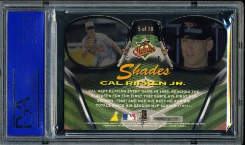 1997 Pinnacle Shades #5 Cal Ripken PSA 10 #11786369 - Back
