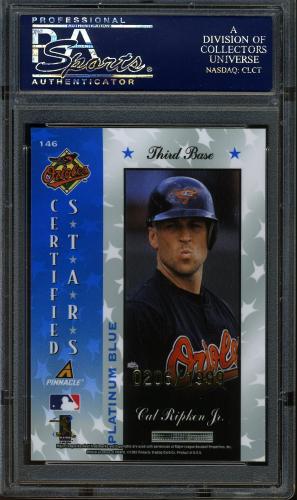 1997 Pinnacle Totally Certified Platinum Blue - No Coating #146 Cal Ripken CERT PSA 10 #22332264 - Back
