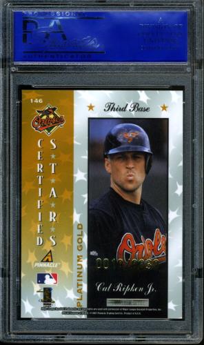 1997 Pinnacle Totally Certified Platinum Gold - No Coating #146 Cal Ripken CERT PSA 9 #12031974 - Back