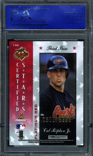 1997 Pinnacle Totally Certified Platinum Red #146 Cal Ripken CERT PSA 10 #11786374 - Back