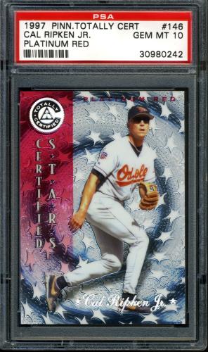 1997 Pinnacle Totally Certified Platinum Red - No Coating #146 Cal Ripken CERT PSA 10 #30980242