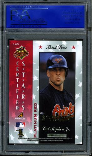 1997 Pinnacle Totally Certified Platinum Red - No Coating #146 Cal Ripken CERT PSA 10 #30980242 - Back