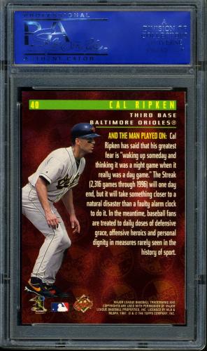 1997 Stadium Club Members Only 55 #40 Cal Ripken PSA 9 #11786324 - Back