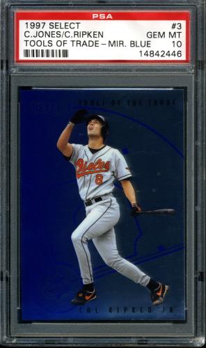 1997 Select Tools of the Trade Mirror Blue #3 C.Ripken/C.Jones PSA 10 #14842446