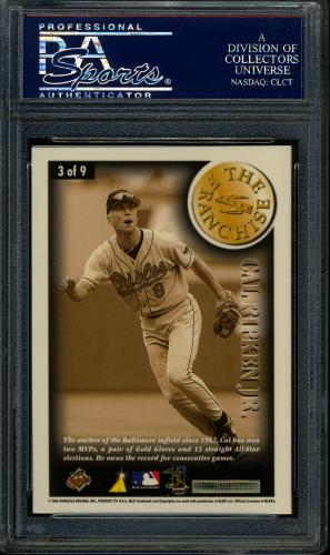 1997 Score Franchise Glowing #3 Cal Ripken PSA 10 #23493148 - Back