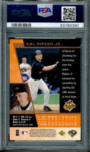 1997 SP #34 Cal Ripken PSA 10 #63780390 - Back