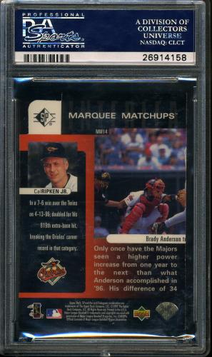 1997 SP Marquee Matchups #MM14 Cal Ripken PSA 9 #26914158 - Back