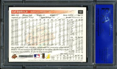 1997 Score Showcase Series #151 Cal Ripken PSA 9 #11786382 - Back