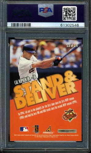 1997 Score Stand and Deliver Gold #23 Cal Ripken W PSA 10 #61302546 - Back