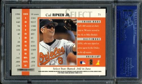 1997 Select Artist's Proofs #71 Cal Ripken B PSA 10 #14352332 - Back