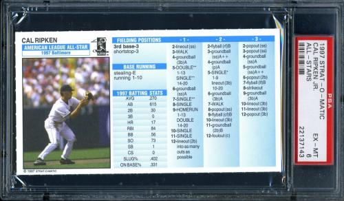 1997 Strat-O-Matic All-Stars #51 Cal Ripken PSA 6 #22137143