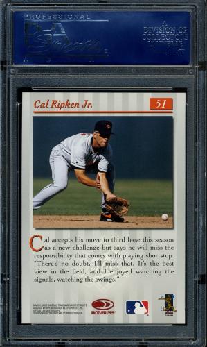 1997 Studio #51 Cal Ripken PSA 10 #16839756 - Back