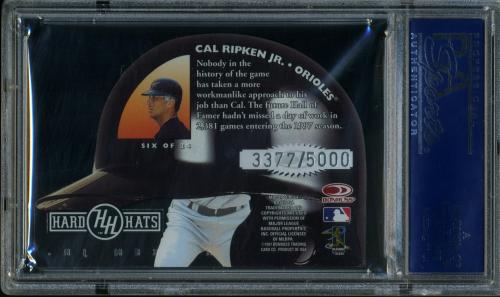 1997 Studio Hard Hats #6 Cal Ripken PSA 10 #21202591 - Back