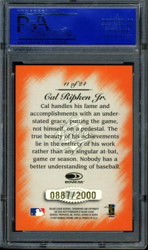 1997 Studio Master Strokes #11 Cal Ripken PSA 10 #30980257 - Back