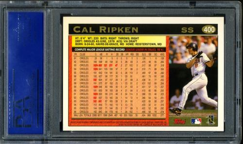 1997 Topps #400 Cal Ripken PSA 10 #10060872 - Back