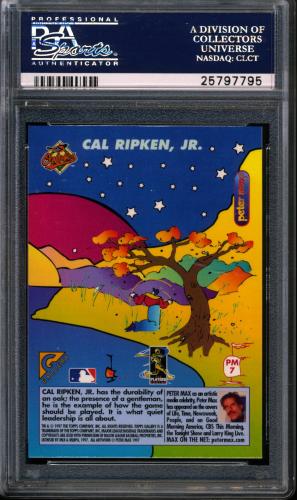 1997 Topps Gallery Peter Max Serigraphs #PM7 Cal Ripken PSA 10 #25797795 - Back