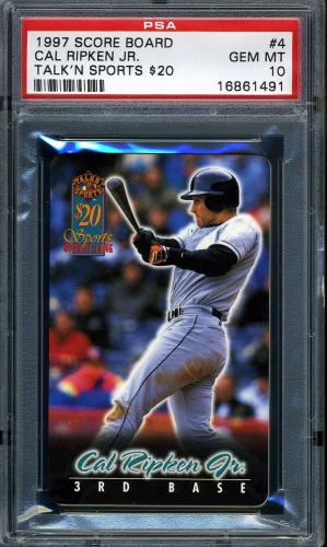 1997 Scoreboard Talk N' Sports Phone Cards $20 #4 Cal Ripken PSA 10 #16861491