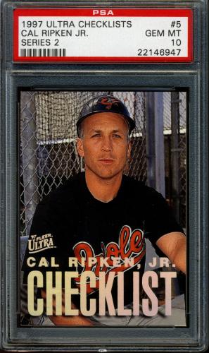 1997 Ultra Checklists #B5 Cal Ripken PSA 10 #22146947