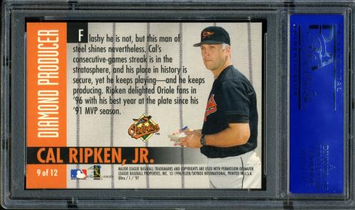 1997 Ultra Diamond Producers #9 Cal Ripken PSA 10 #11786402 - Back