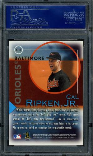1997 Ultra Fame Game #4 Cal Ripken PSA 10 #16269971 - Back
