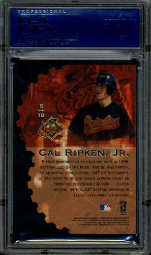 1997 Ultra Hitting Machines #5 Cal Ripken PSA 10 #14332412 - Back