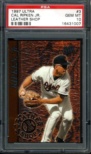1997 Ultra Leather Shop #3 Cal Ripken PSA 10 #16431007