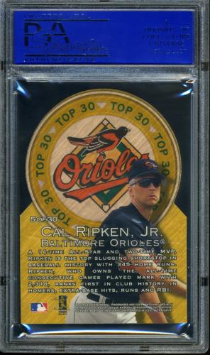 1997 Ultra Top 30 Gold Medallion #5 Cal Ripken PSA 10 #30980268 - Back