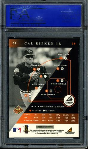 1997 Zenith #35 Cal Ripken PSA 10 #11786407 - Back