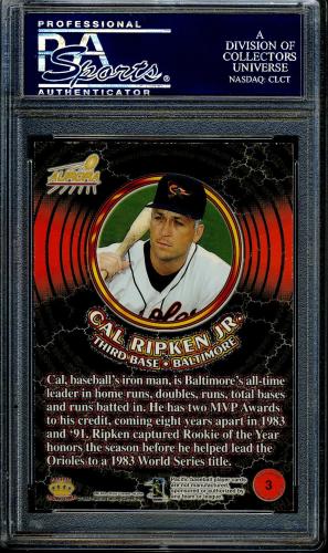1998 Aurora Kings of the Major Leagues #3 Cal Ripken PSA 9 #22281667 - Back