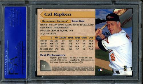 1998 Bowman's Best #11 Cal Ripken PSA 10 #30980271 - Back