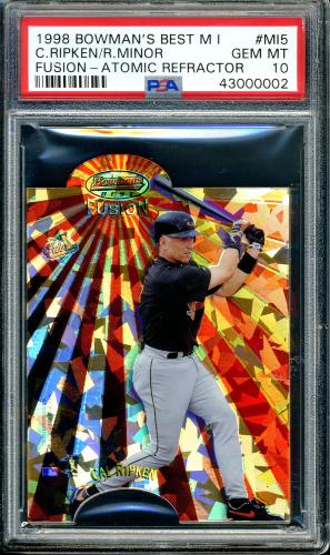 1998 Bowman's Best Mirror Image Fusion Atomic Refractors #MI5 C.Ripken/R.Minor PSA 10 #43000002