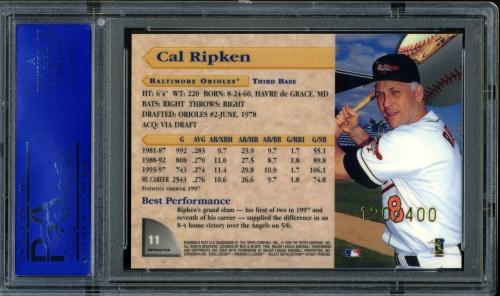 1998 Bowman's Best Refractors #11 Cal Ripken PSA 10 #11786408 - Back