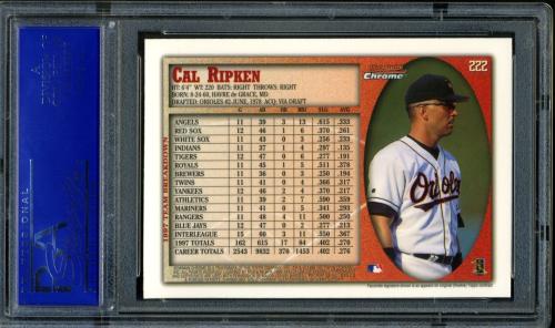 1998 Bowman Chrome #222 Cal Ripken PSA 10 #12335400 - Back