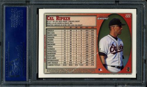 1998 Bowman Chrome International #222 Cal Ripken PSA 10 #17818482 - Back