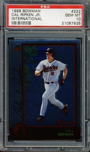 1998 Bowman International #222 Cal Ripken PSA 10 #21087925