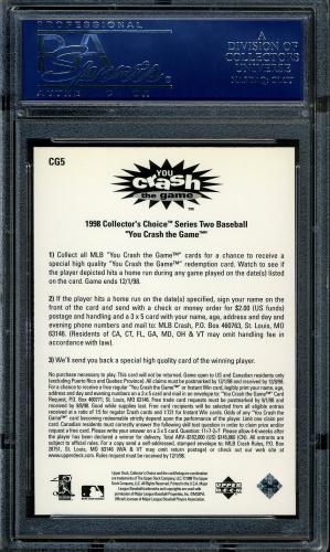 1998 Collector's Choice Crash the Game #CG5B C.Ripken July 7 L PSA 10 #31777748 - Back