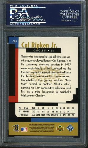 1998 Collector's Choice Crash the Game Exchange #CG5 Cal Ripken Jr. PSA 10 #22762229 - Back