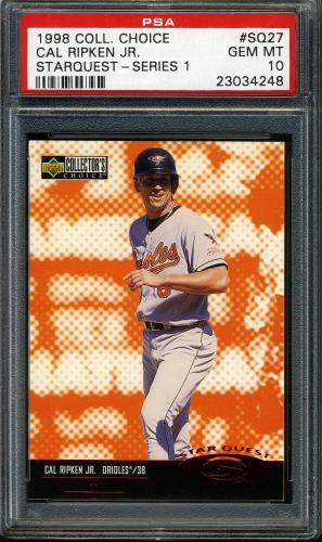 1998 Collector's Choice StarQuest #SQ27 Cal Ripken SD PSA 10 #23034248