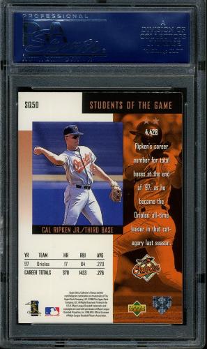 1998 Collector's Choice StarQuest #SQ50 Cal Ripken SG PSA 10 #17697012 - Back