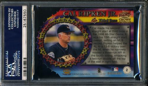 1998 Crown Royale All-Stars #2 Cal Ripken PSA 10 #25167550 - Back