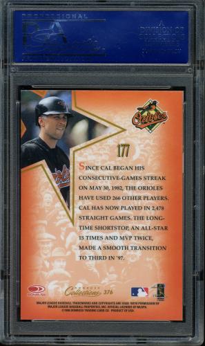 1998 Donruss Collections Leaf #376 Cal Ripken GLS PSA 10 #14052159 - Back