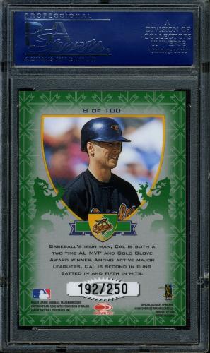 1998 Donruss Crusade Green #8 Cal Ripken PSA 10 #18902954 - Back