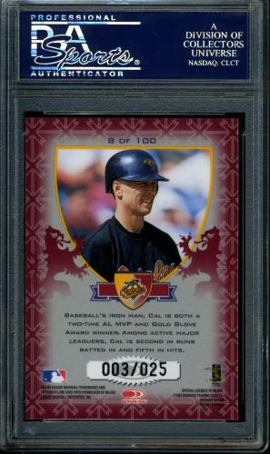 1998 Donruss Crusade Red #8 Cal Ripken PSA 10 #22639978 - Back