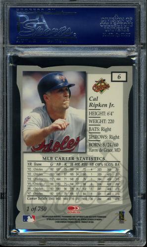 1998 Donruss Elite Aspirations #006 Cal Ripken PSA 10 #18895845 - Back