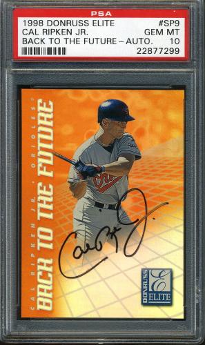1998 Donruss Elite Back to the Future Autographs #SP9 Cal Ripken AU/200 PSA 10 #22877299