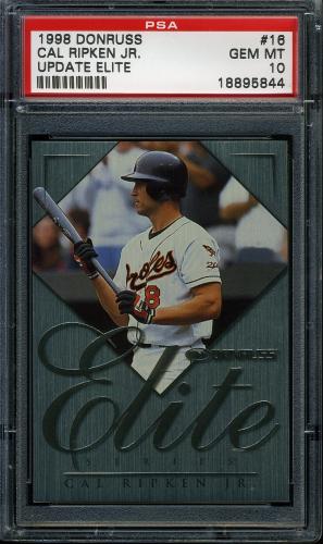 1998 Donruss Elite Inserts #16 Cal Ripken PSA 10 #18895844