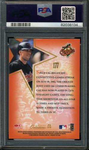1998 Donruss Prized Collections Leaf #376 Cal Ripken GLS PSA 9 #82038134 - Back