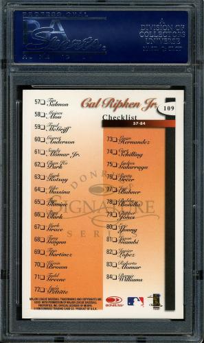 1998 Donruss Signature #109 Cal Ripken CL PSA 10 #19542732 - Back