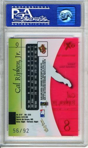 1998 E-X2001 Essential Credentials Future #9 Cal Ripken PSA 10 #08065389 - Back